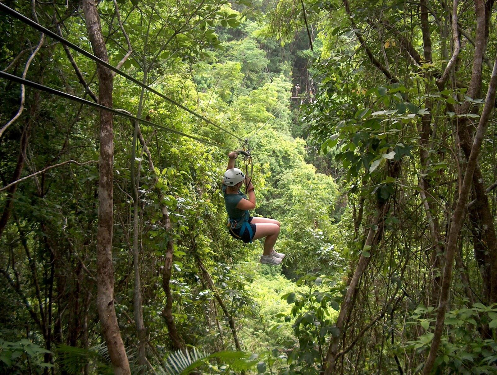 Ziplining in Belize
