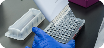 Closeup of DNA processing in a lab