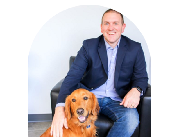 A man and his Golden Retriever