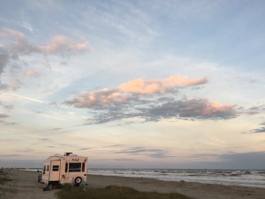 Bolivar Flats is one of the nicest free campsites on the Texas Panhandle.