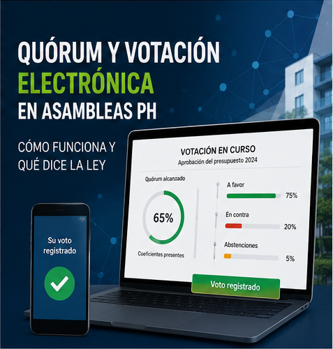 Quórum y votación electrónica en asambleas de propiedad horizontal