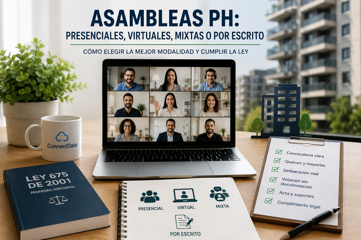 Asambleas virtuales, presenciales o mixtas en propiedad horizontal: qué exige la ley