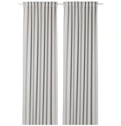 IKEA MAJGULL curtains in light gray displayed on white background as product photography