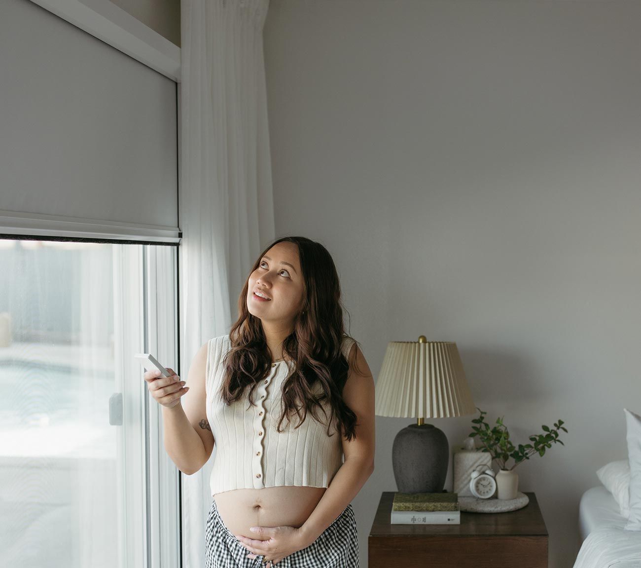 Stress relieved pregnant mother after installing UBlockout ultimate blackout shade