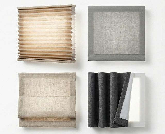 Room-darkening-fabric-samples-including-cellular-honeycomb-shade,-roller-shade,-roman-shade,-and-blackout-curtain-lining..jpg