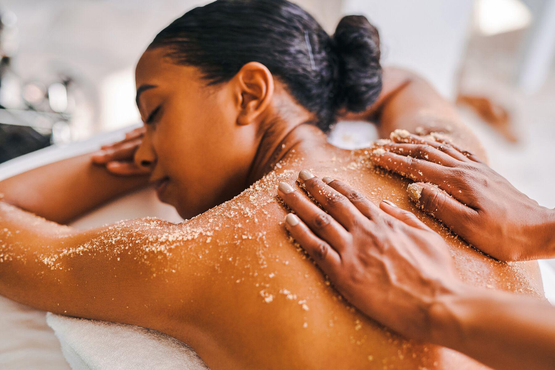 Hydrating body scrub service at Canyon Ranch.