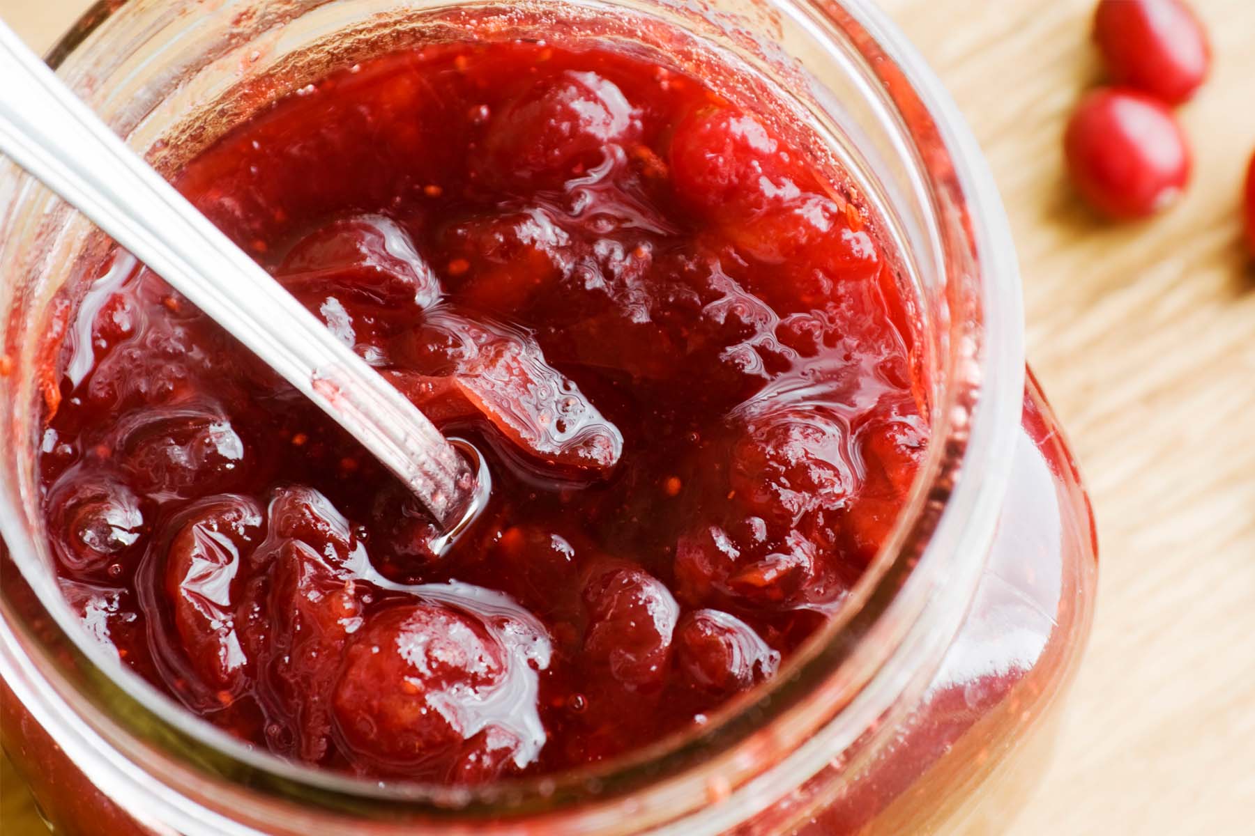 Cranberry apricot chutney close-up.