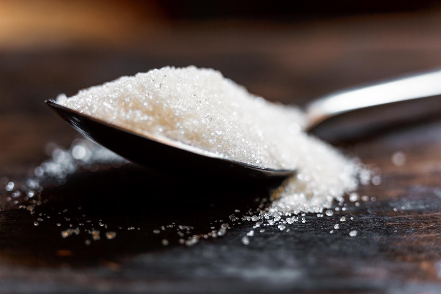 close-up on a spoonful of sugar