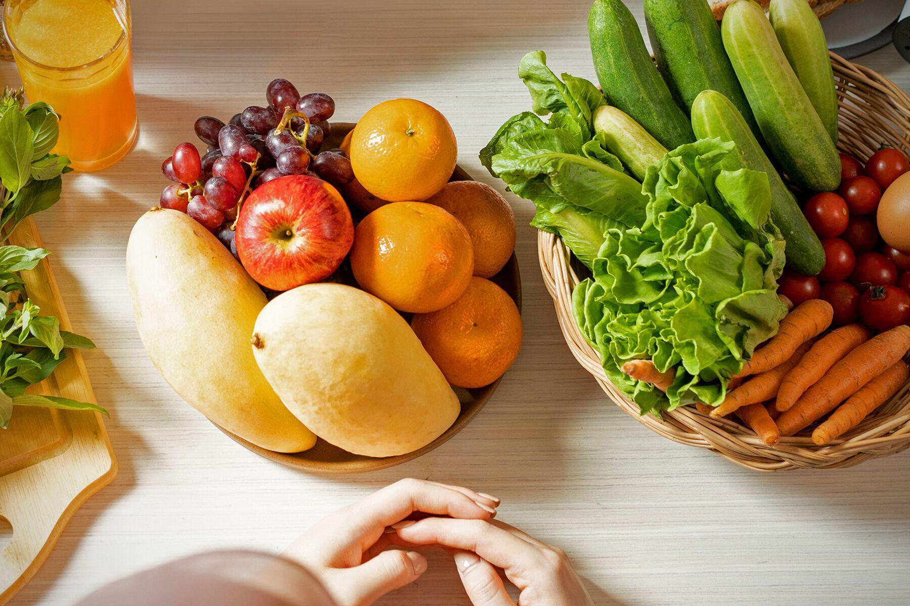 Healthy Food laid out in a tabletop presentation