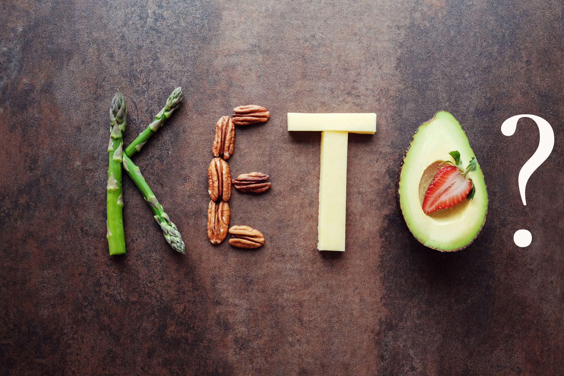 The word keto made of food on a table.