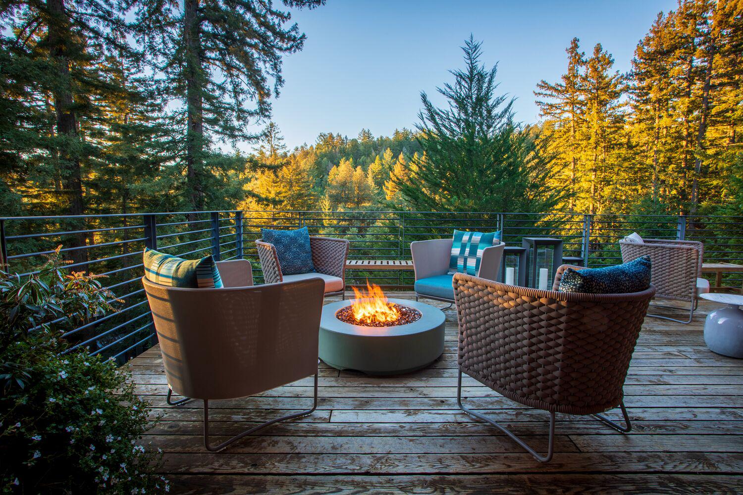 the deck firepit at Canyon Ranch Woodside