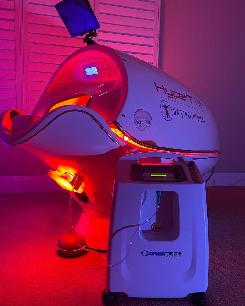 A man getting infrared therapy at Canyon Ranch Fort Worth Wellness Club