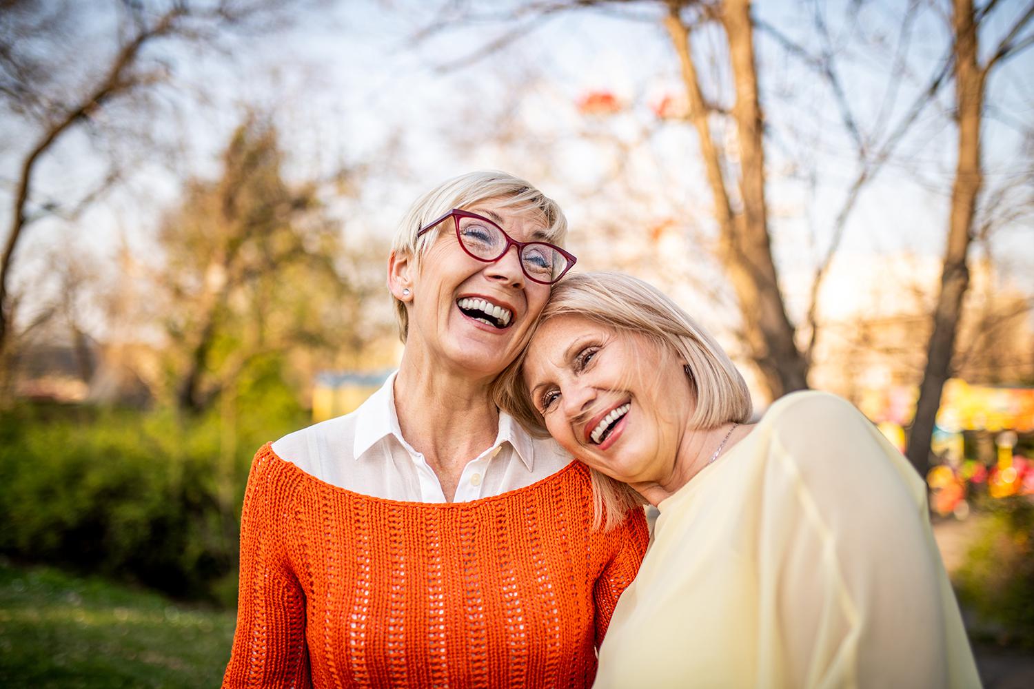 Two post-menopausal women outdoors