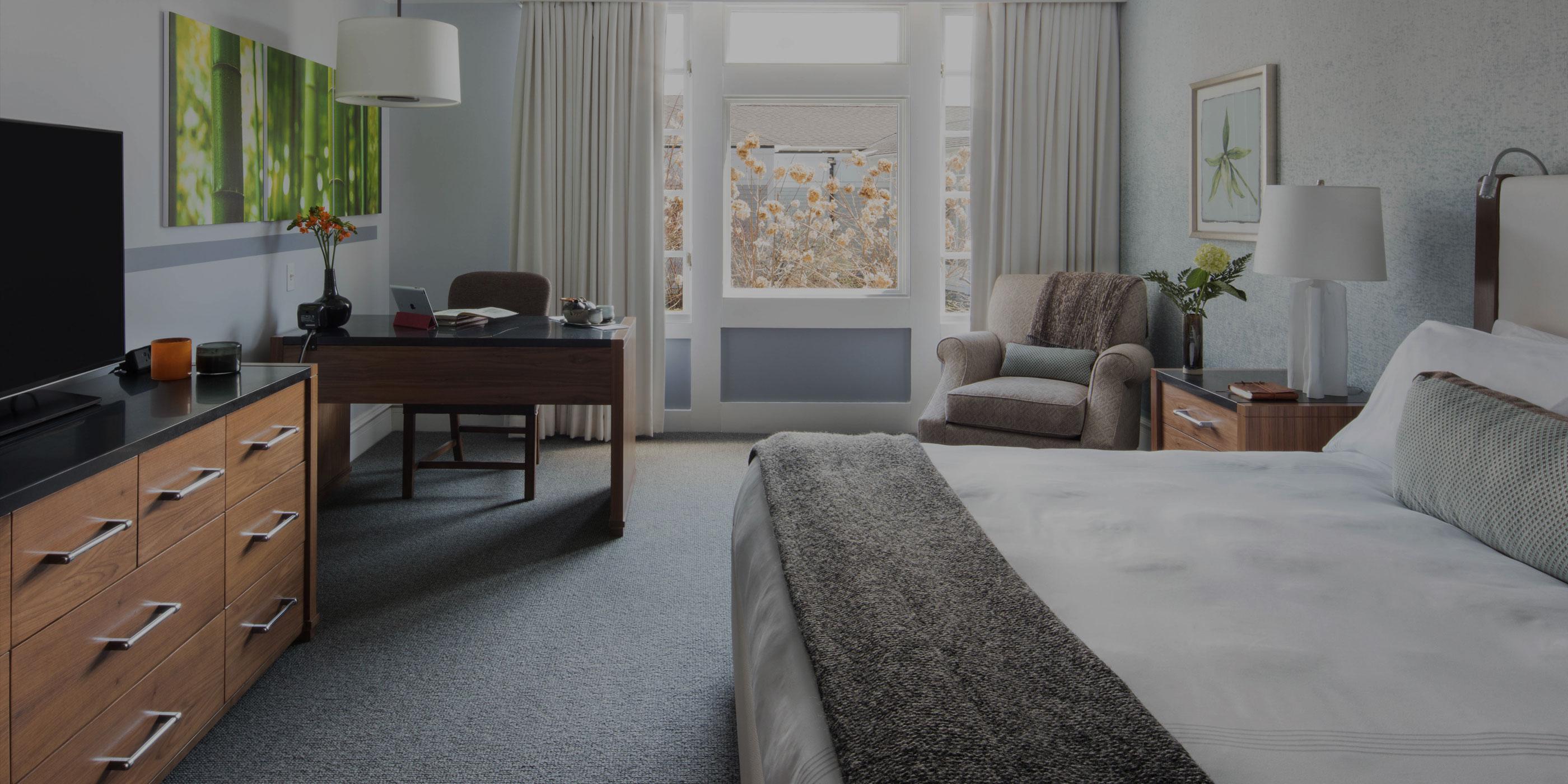 Guest room at Canyon Ranch in Lenox.