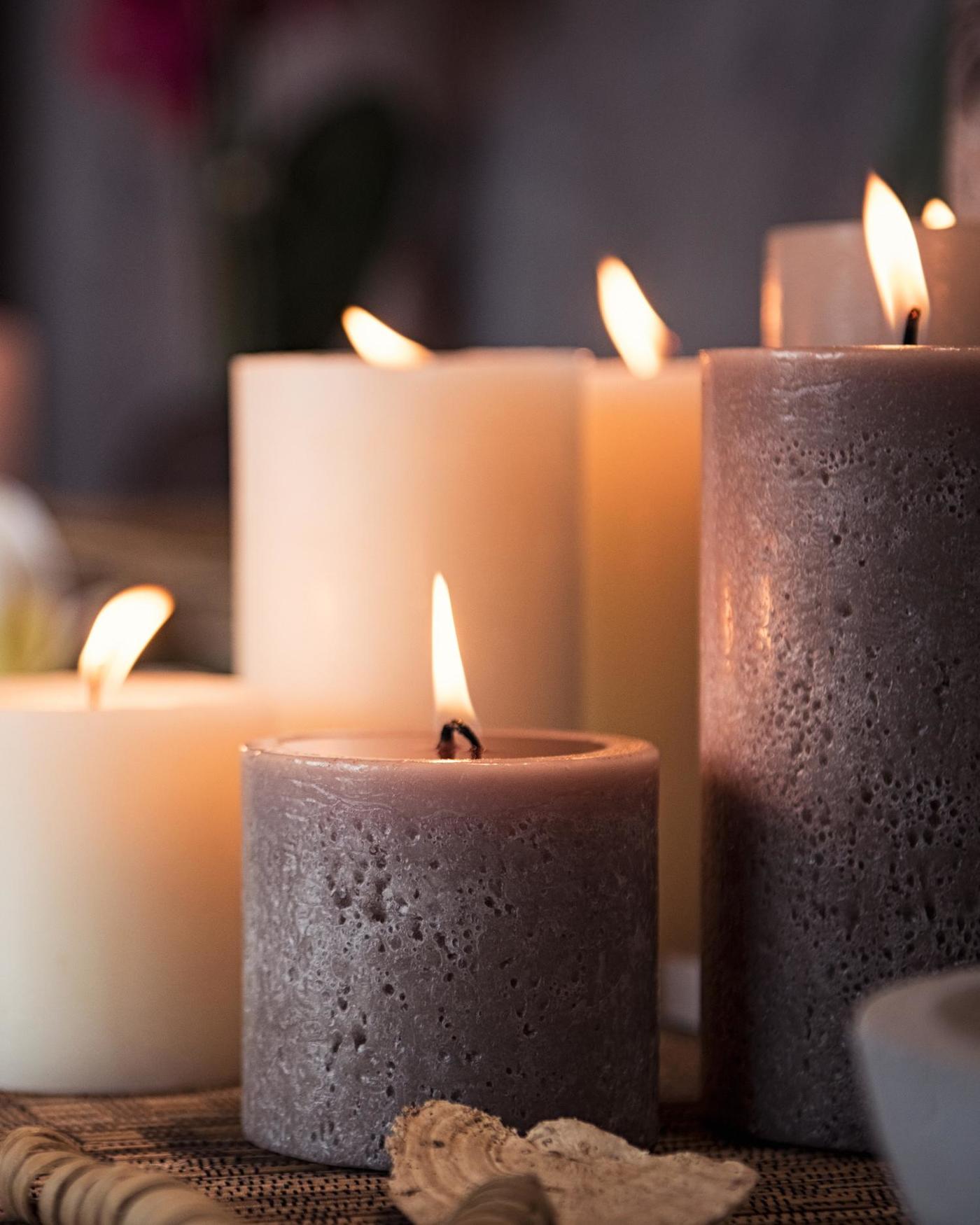 A collection of candles on the table