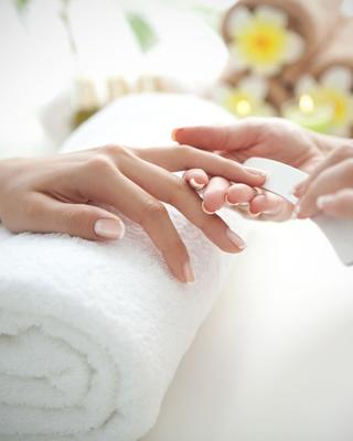 Woman getting a manicure at Canyon Ranch Fort Worth Spa