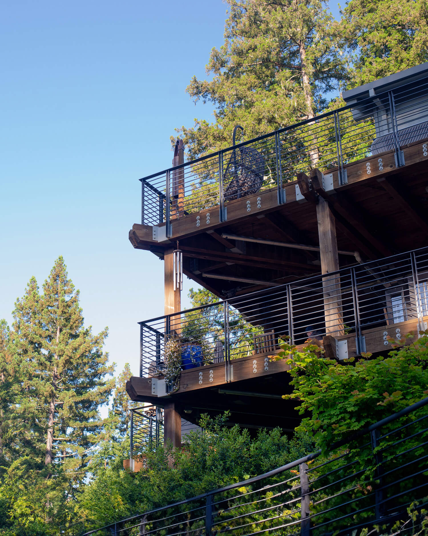 The redwood deck at Canyon Ranch Woodside 