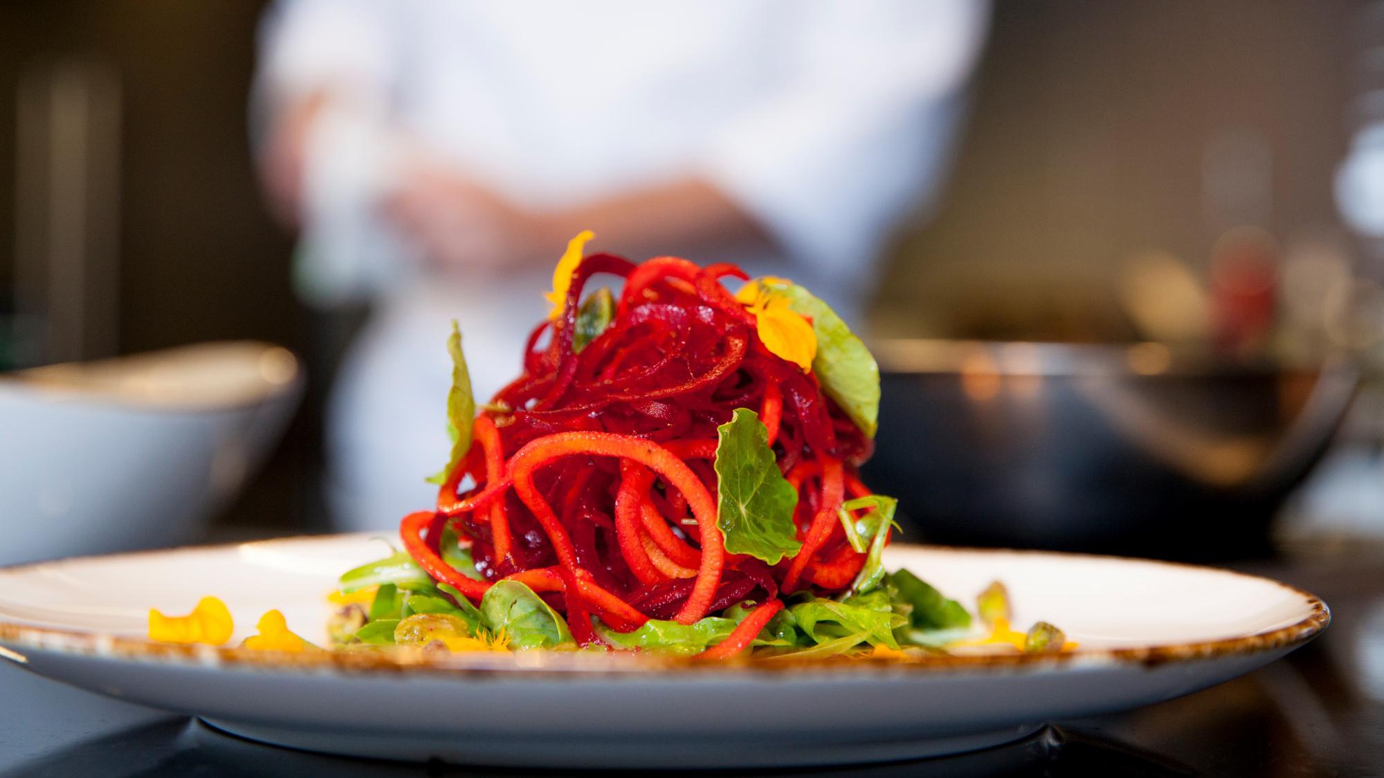 A photo of plated vegetables