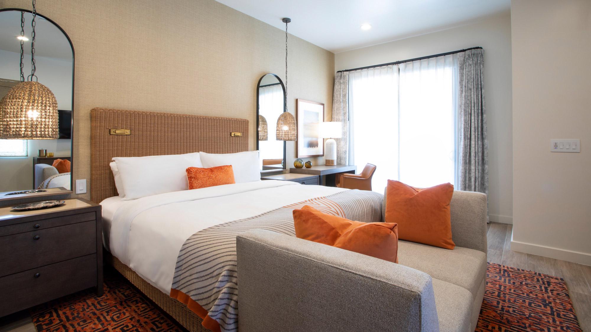 A Deluxe King bedroom.