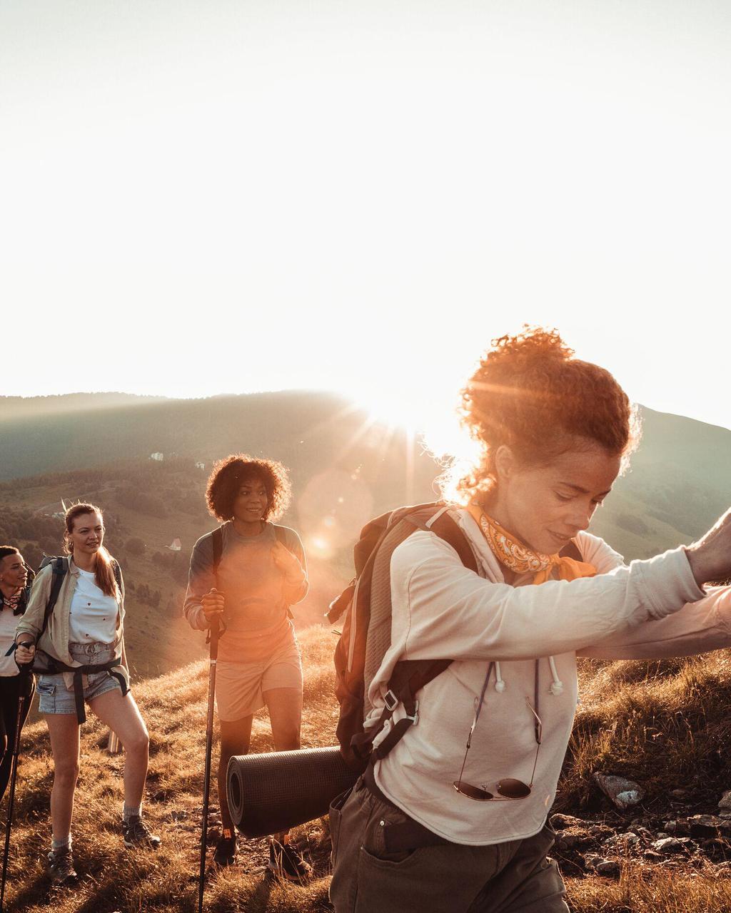 Women hiking