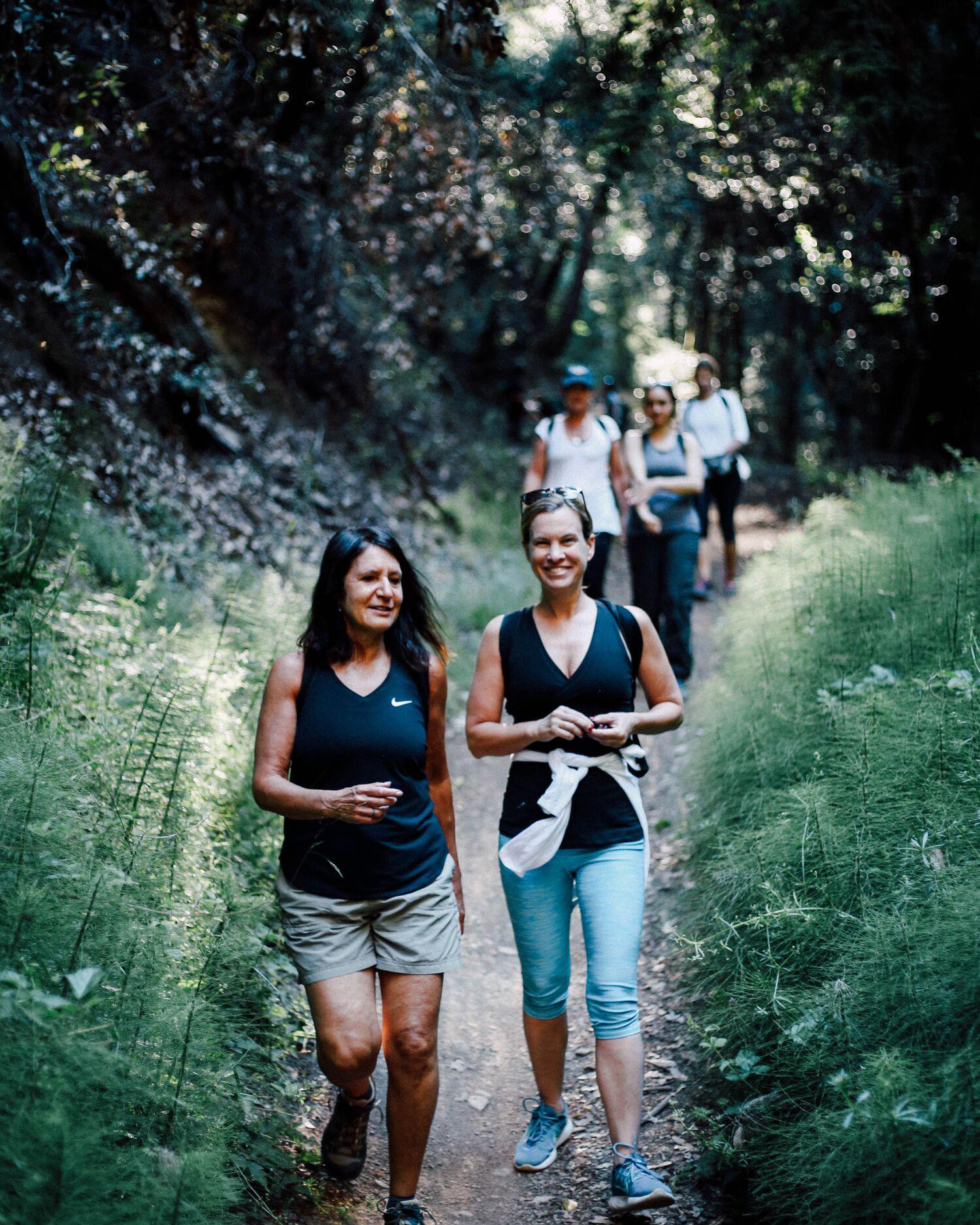 Women hiking together