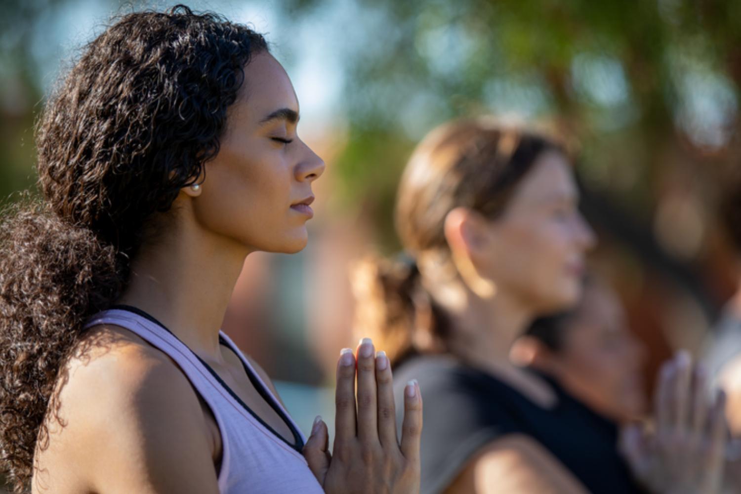 A mother & Daughter meditating at Canyon Ranch Woodside Health Spa Resort