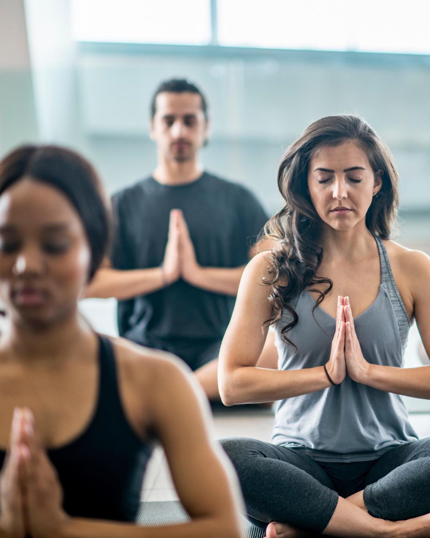 women meditating at the Berkshires at Canyon Ranch Lenox Fitness + Spa Resort