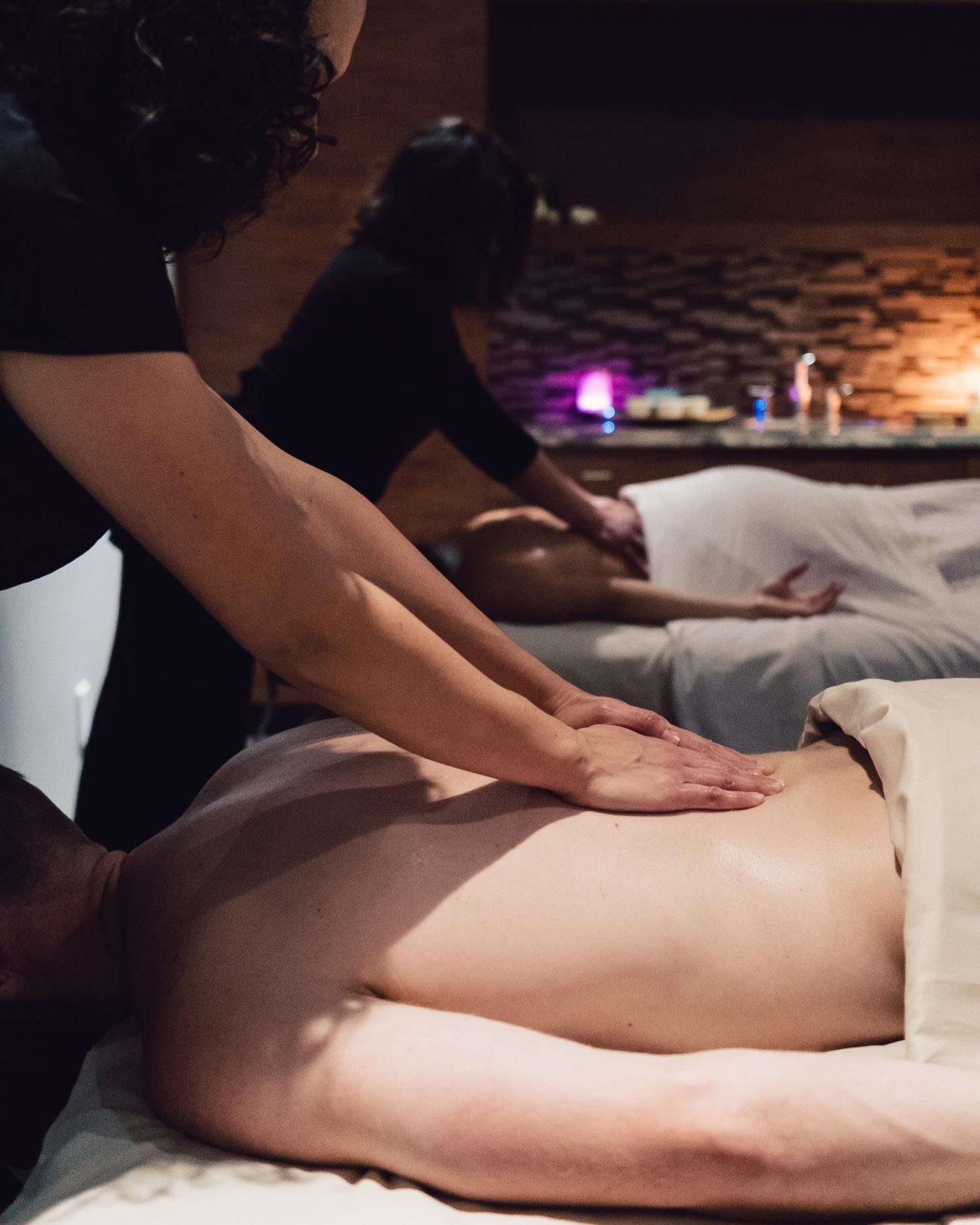 A couple enjoying a massage together