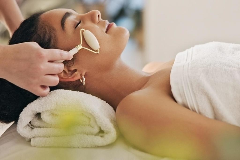 A woman getting a facial