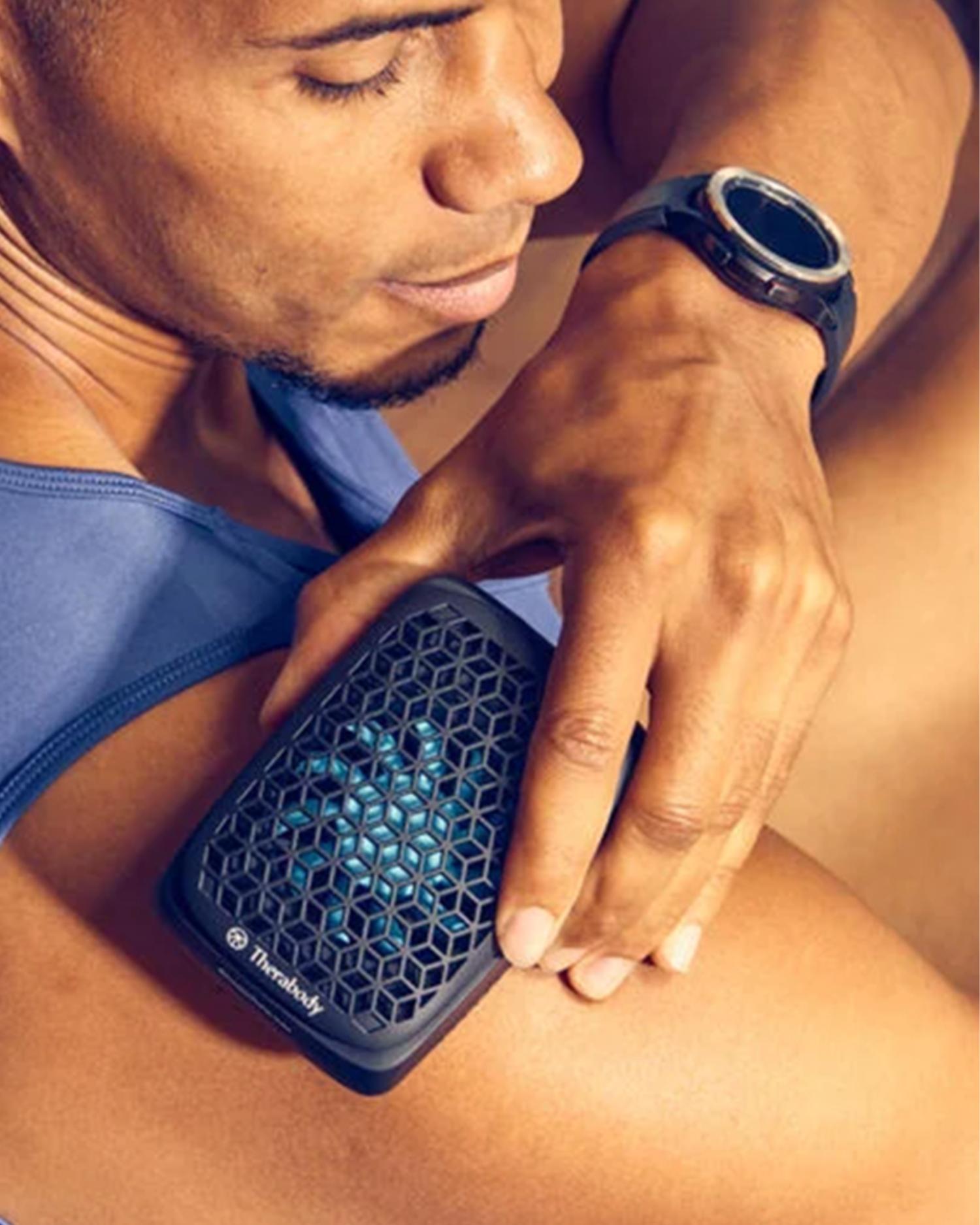 A man using therabody hyperice