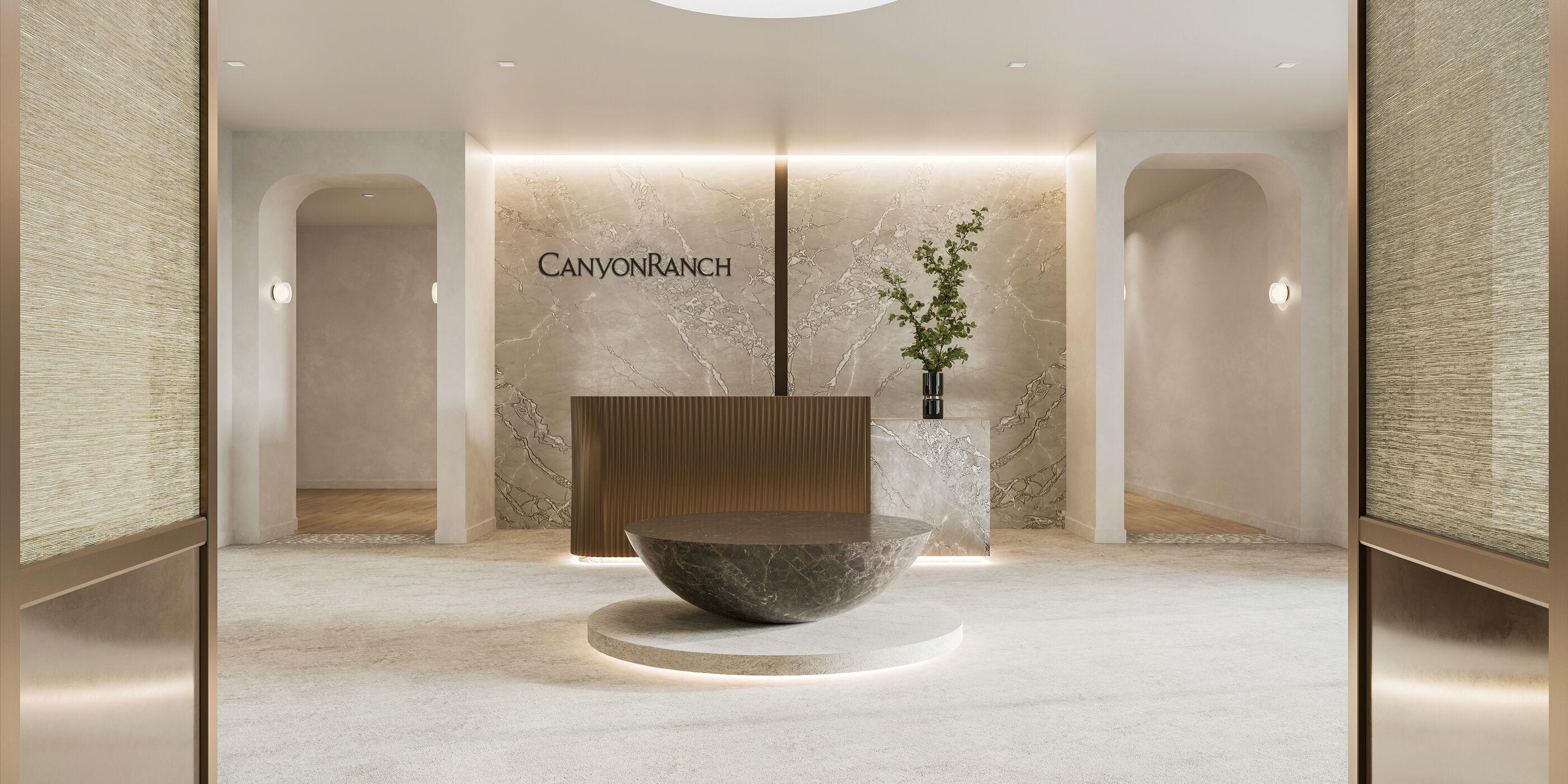 Canyon Ranch Ft. Worth Reception Desk in the spa