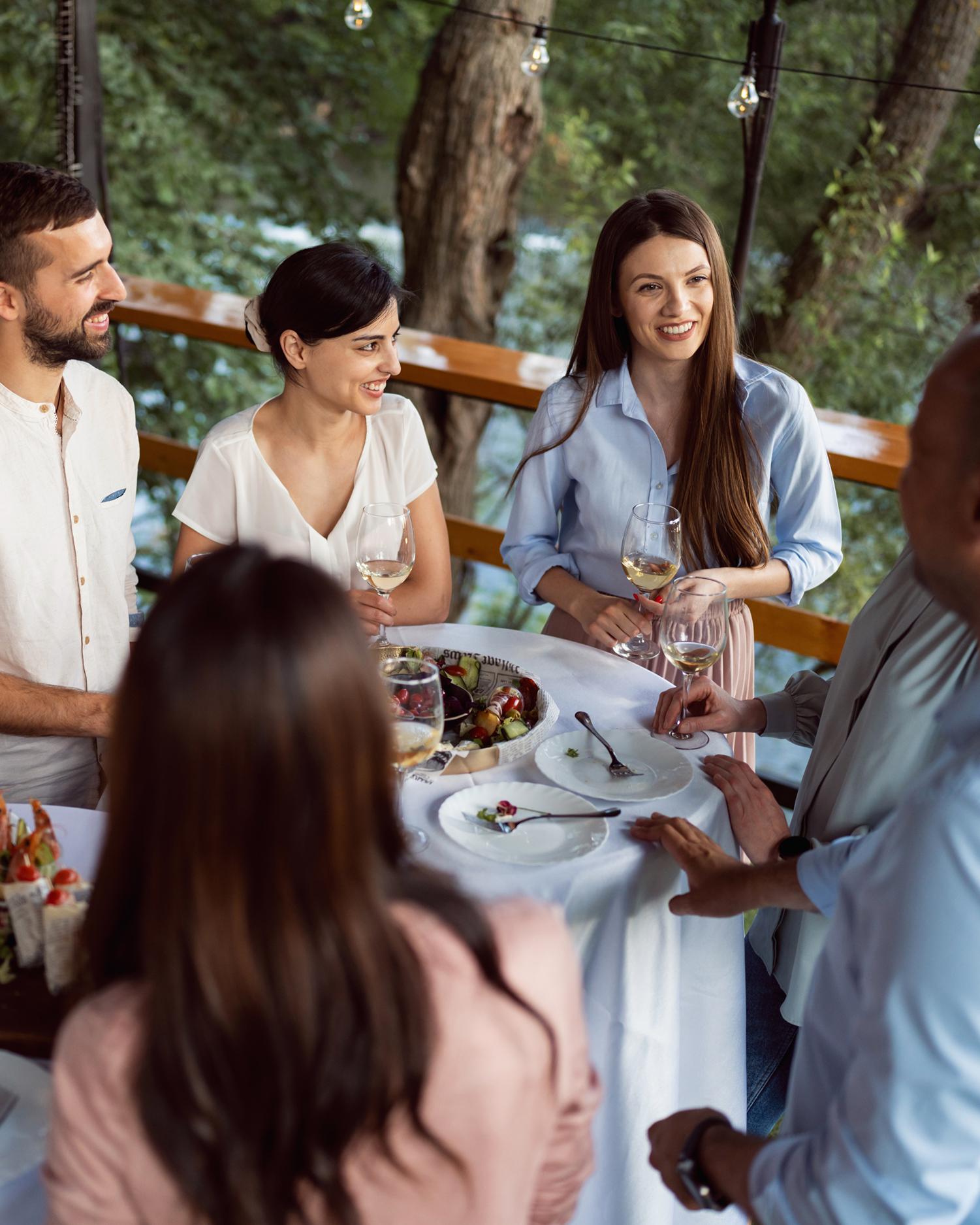 a multicultural group celebrating together at Canyon Ranch Fitness + Spa Resort