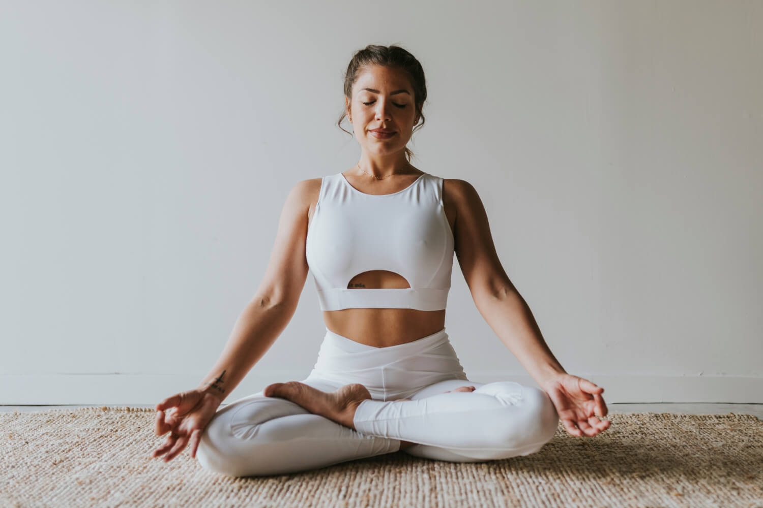 A woman meditating
