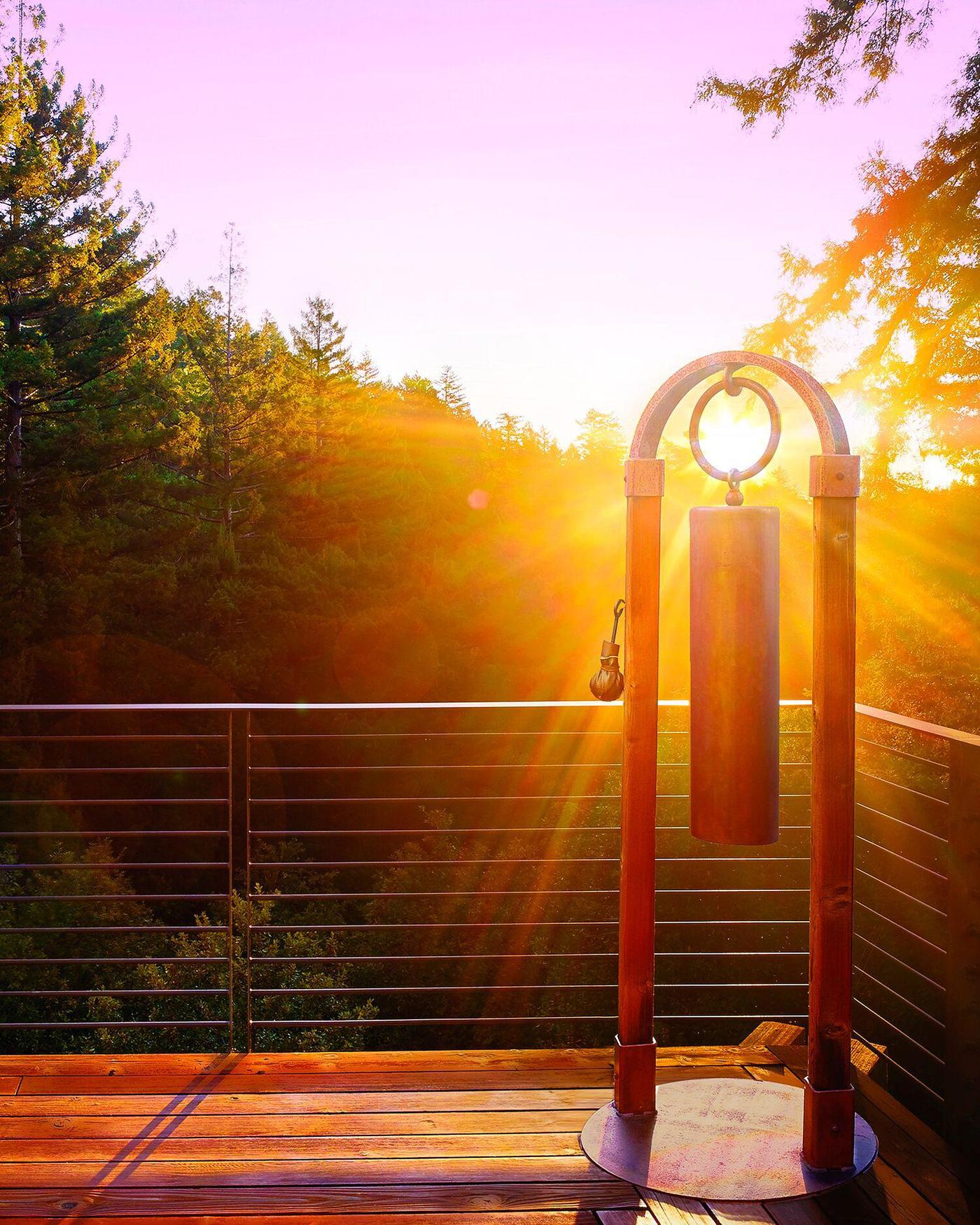 The gong on the Redwood deck
