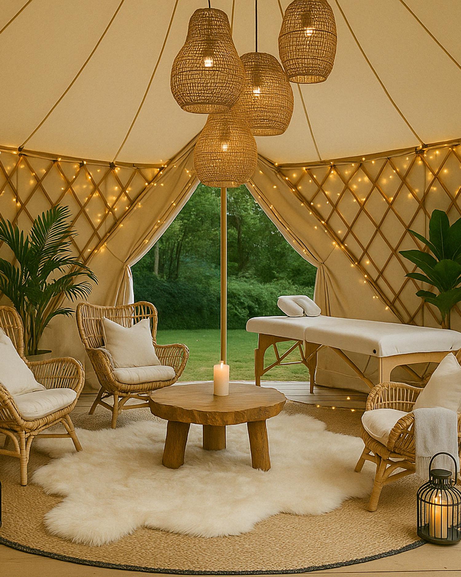 A luxury tent outdoors