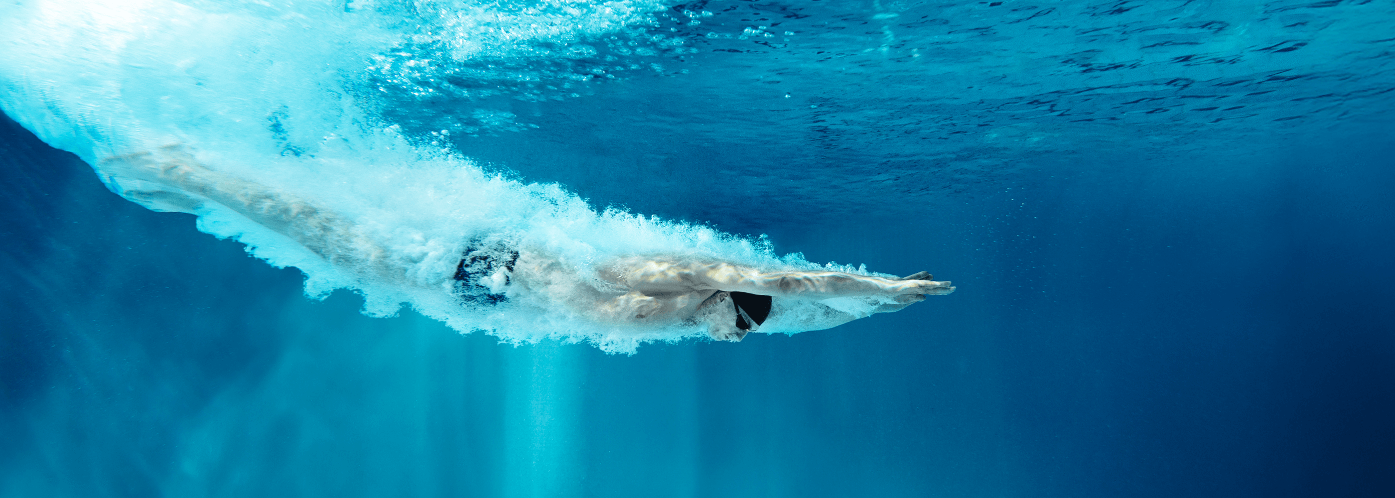 A person diving in the water