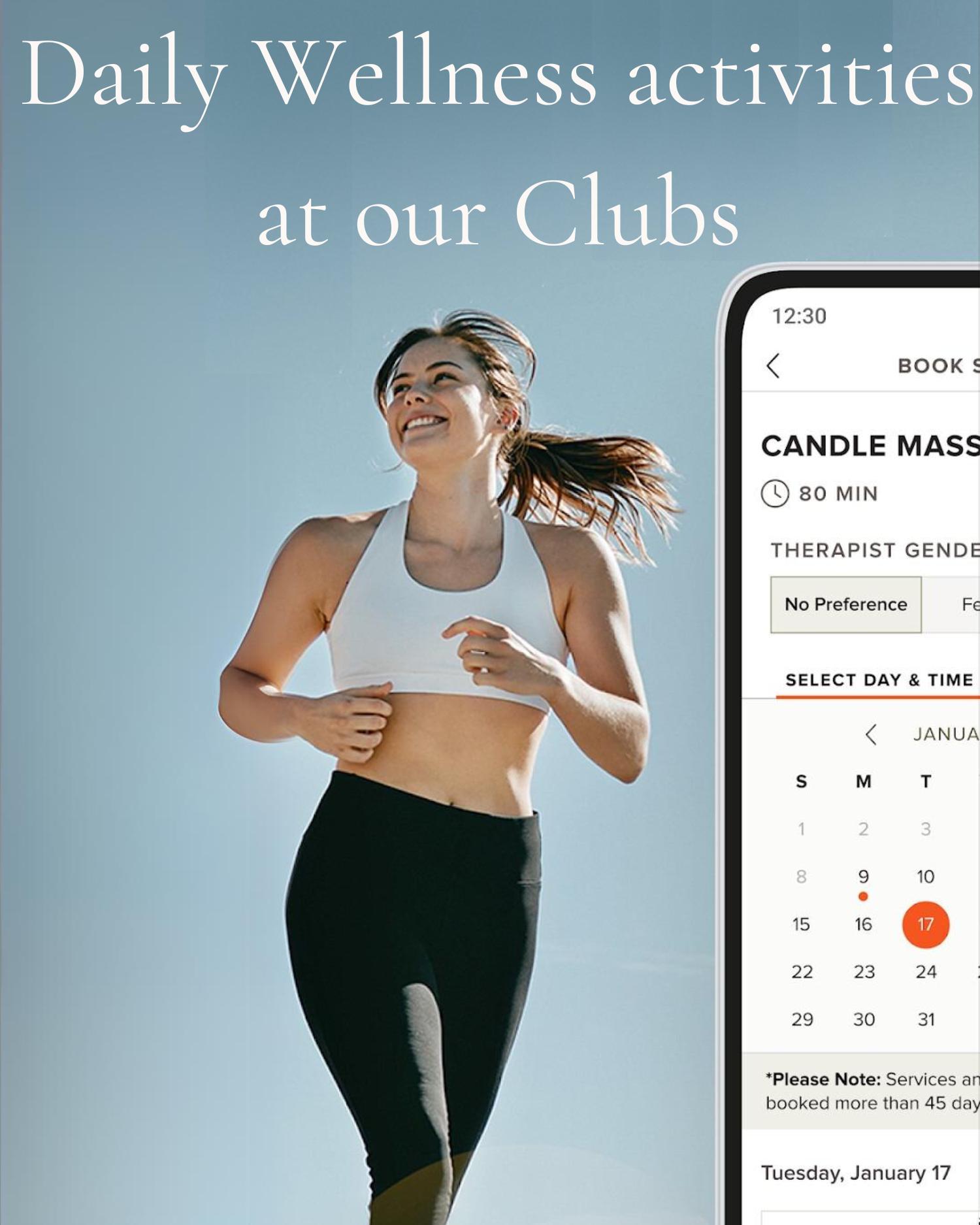 a screen shot of the Canyon Ranch App surrounded by promotional text