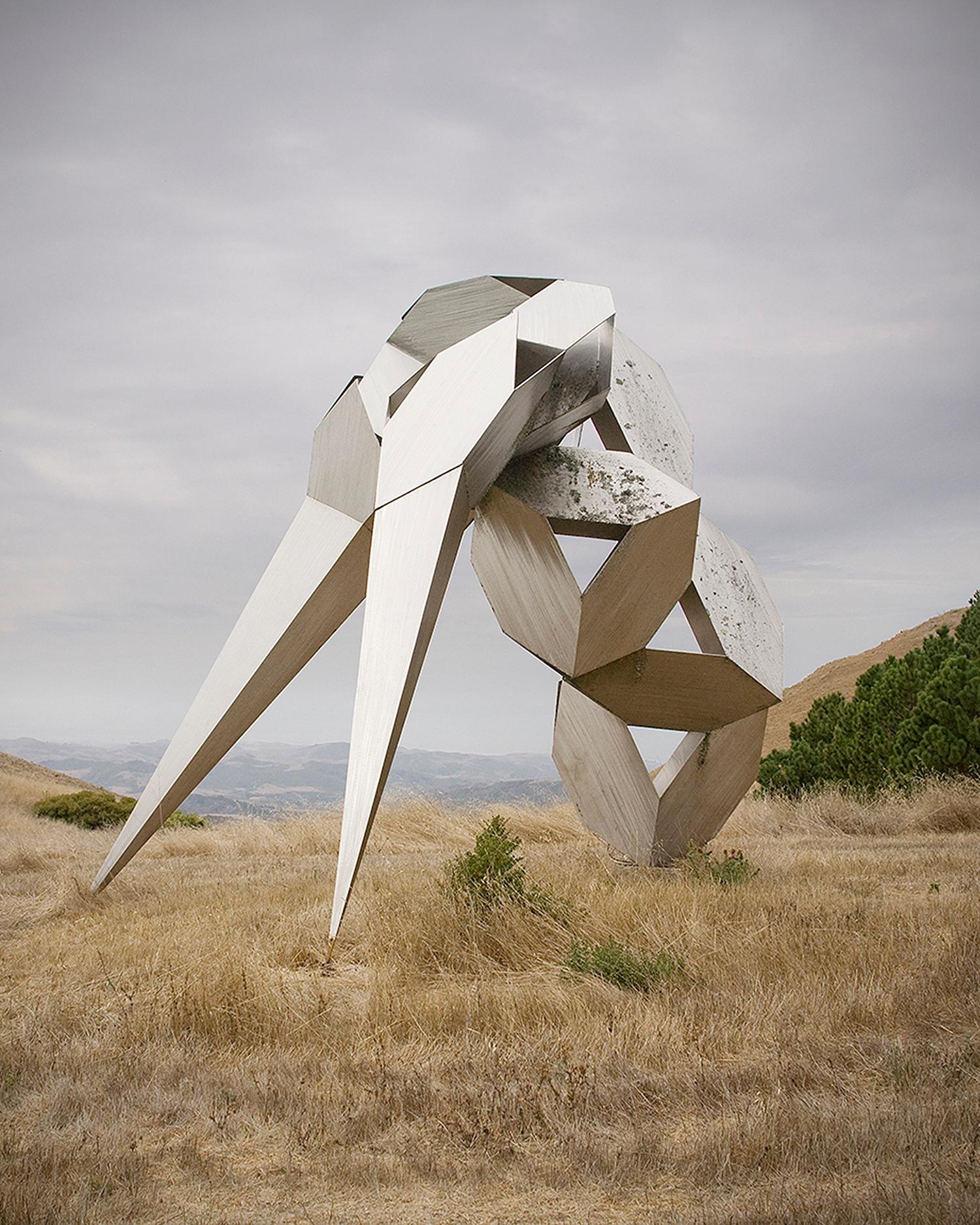 Sculpture by Bruce Beasley on hiking path at Djerassi artist retreat