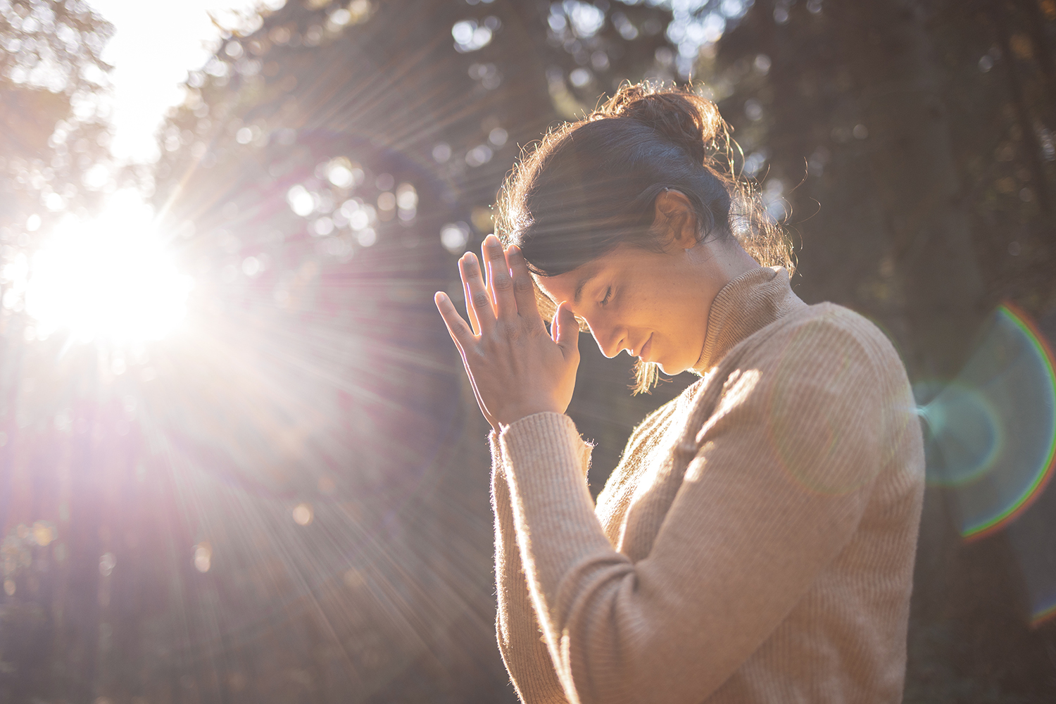 a woman meditating at Canyon Ranch Woodside