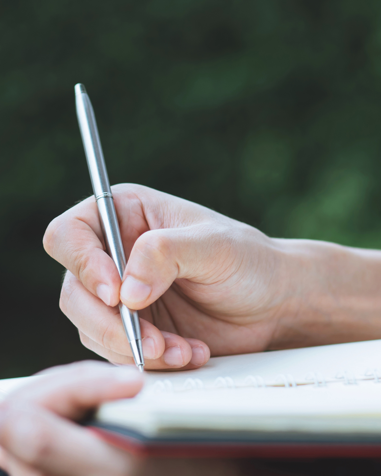 a woman writing