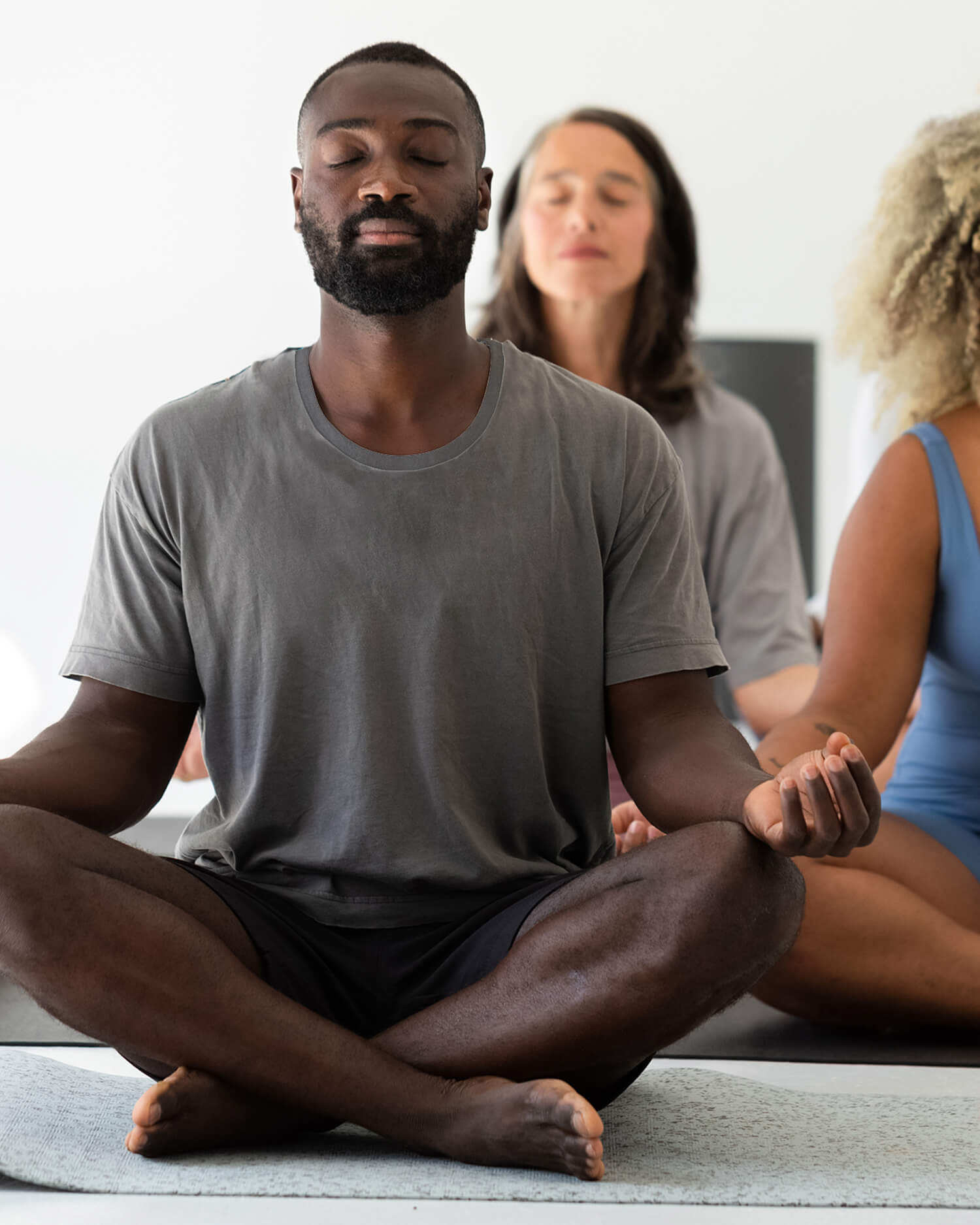 A group yoga class