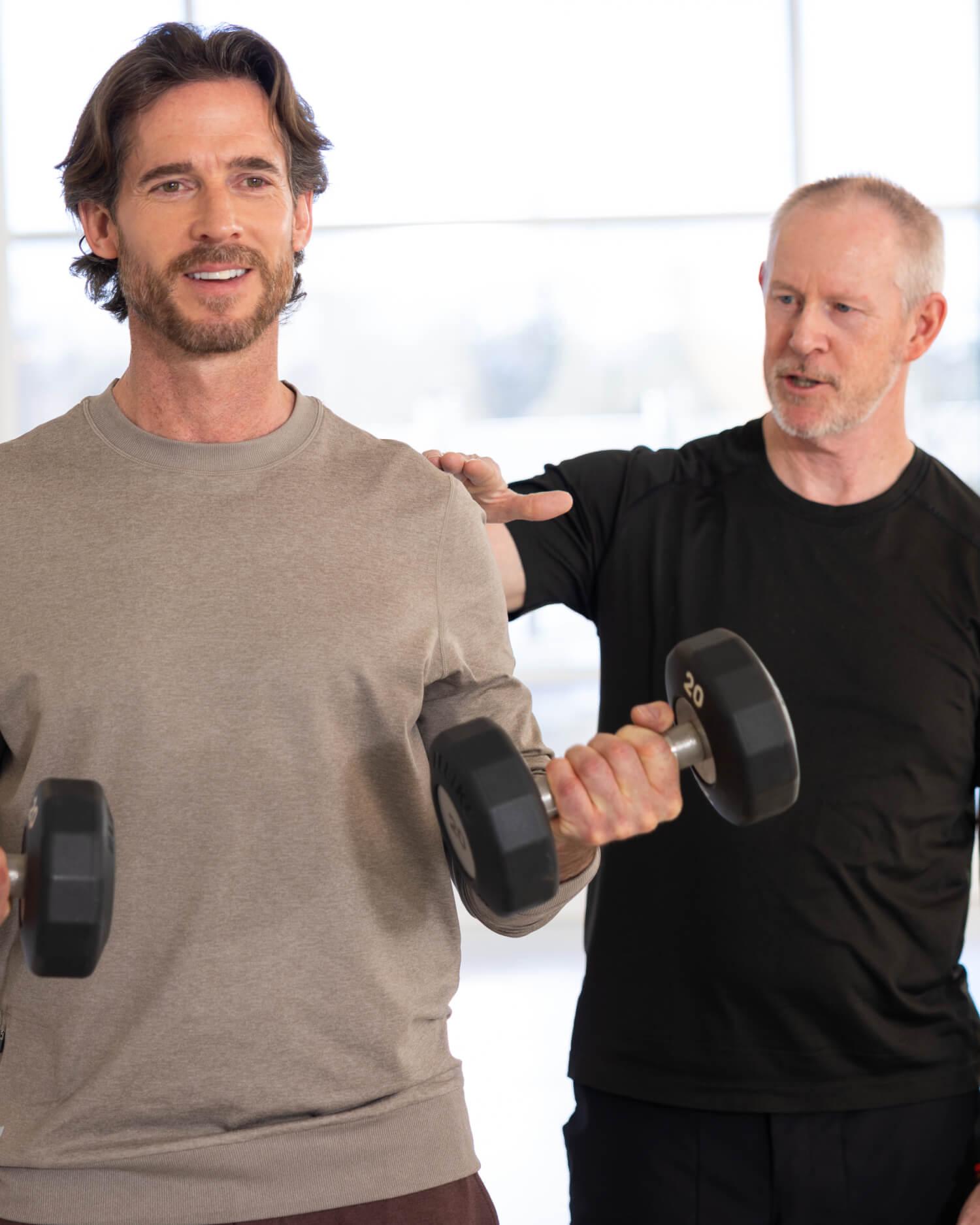a man getting an RX Exercise instructional service