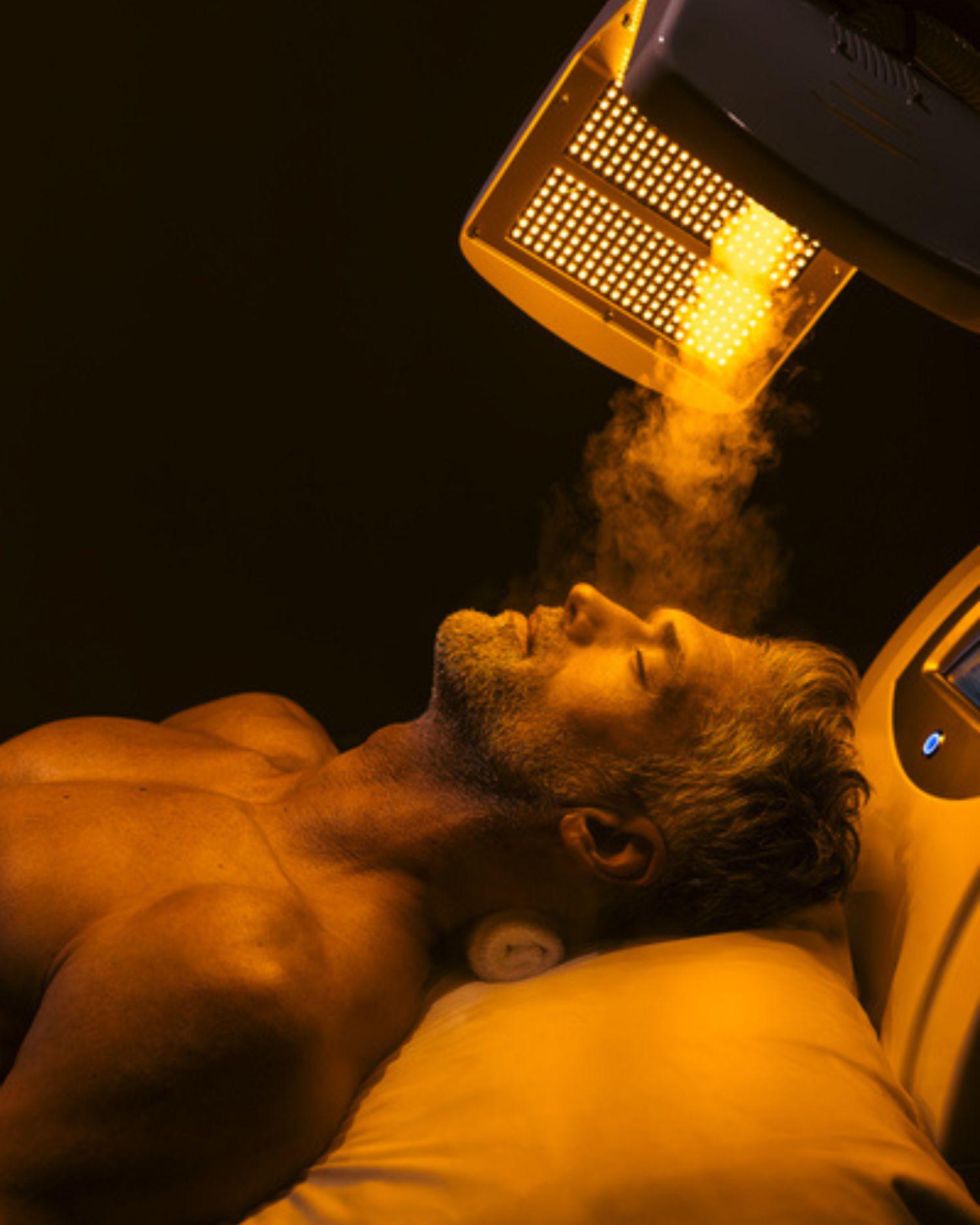 a man getting a facial