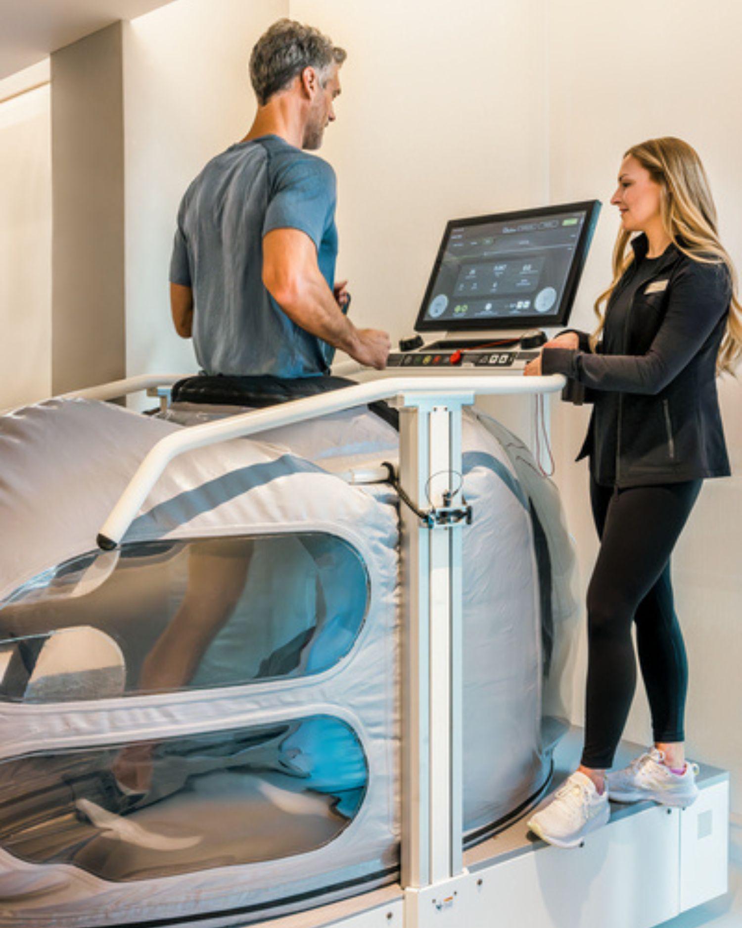 a man getting a boost treadmill service