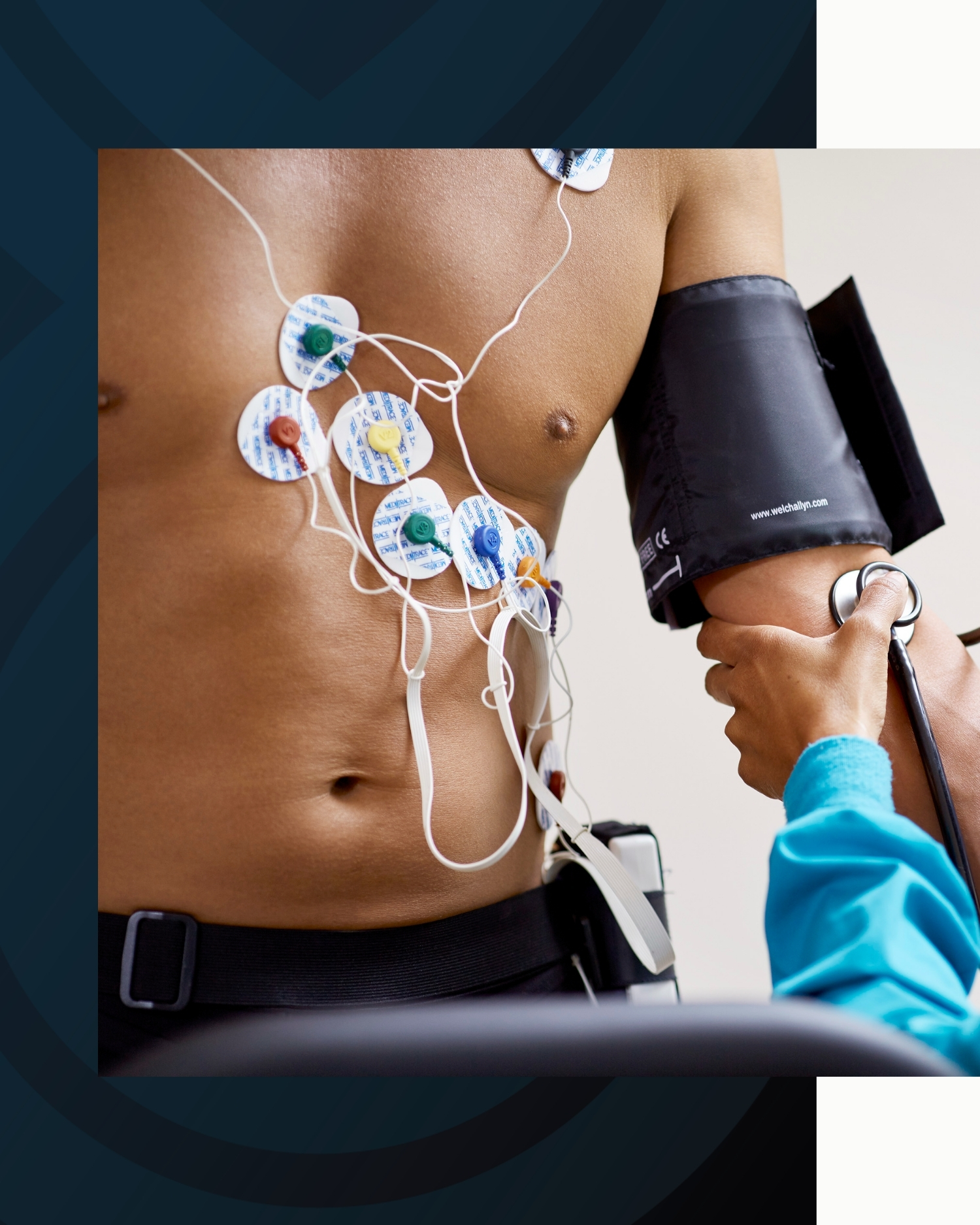 A man gettging an EKG