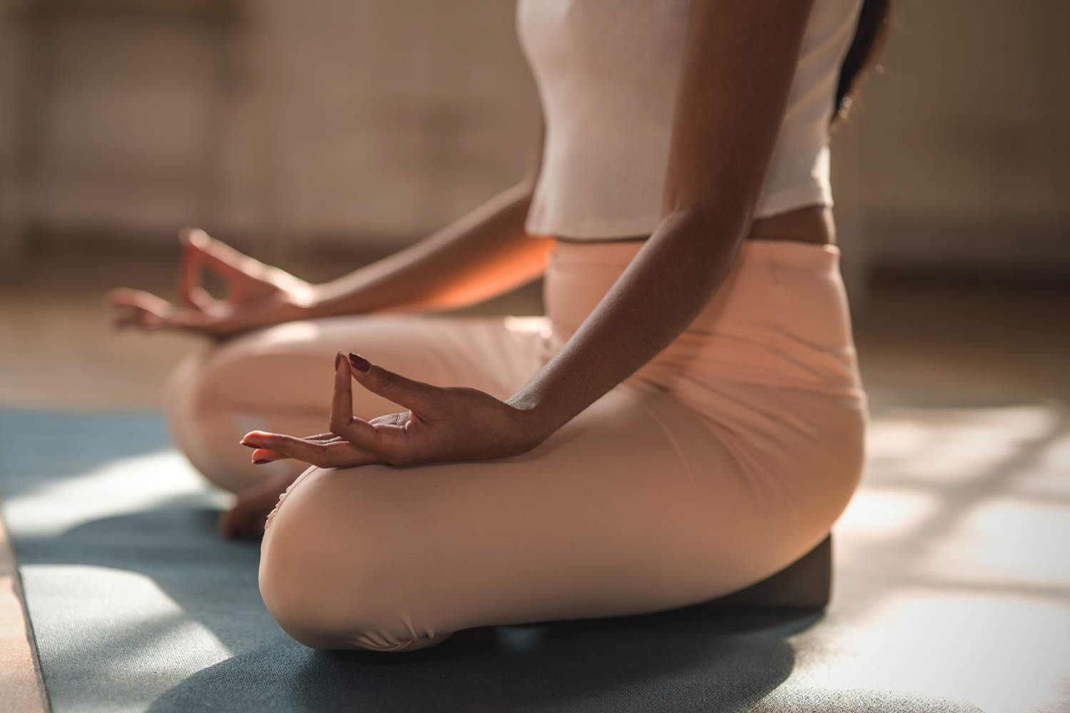 a woman meditating