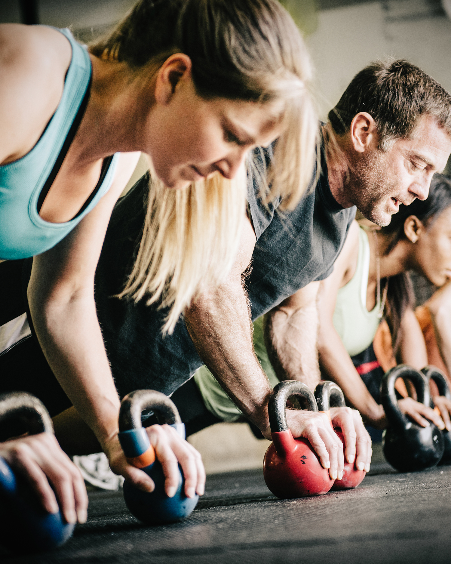 a group working out