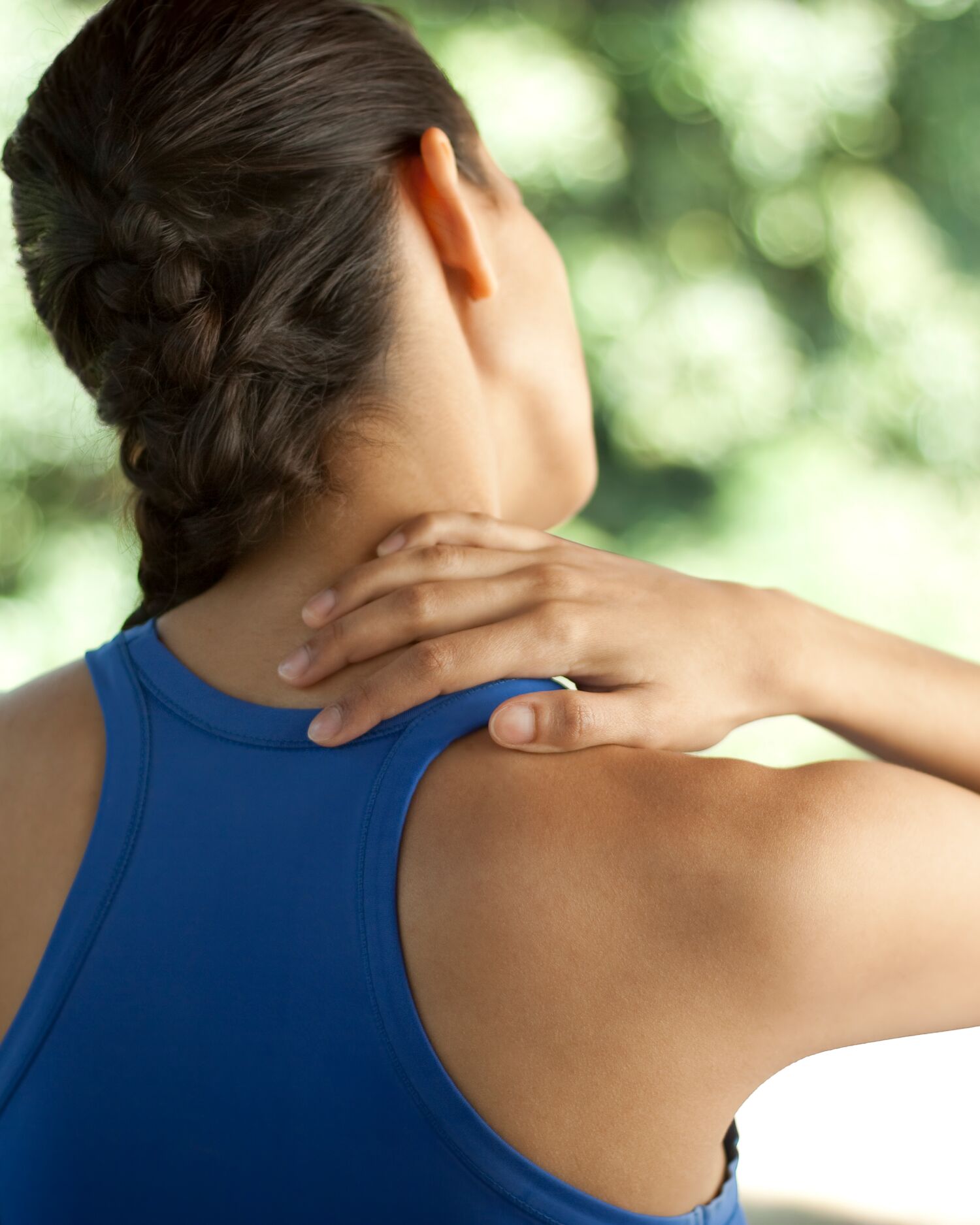 A woman with a hurting back