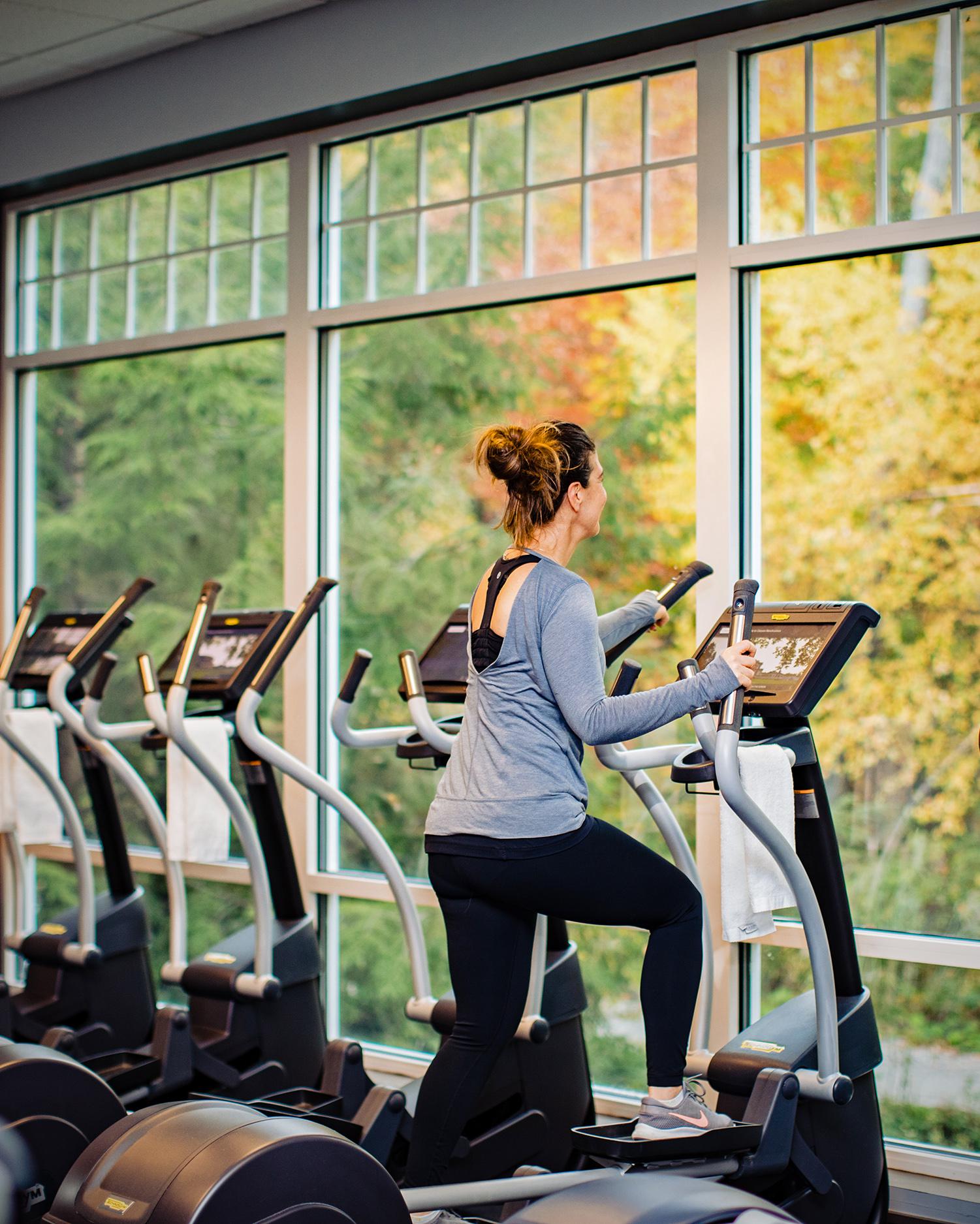 A woman on a treadmill