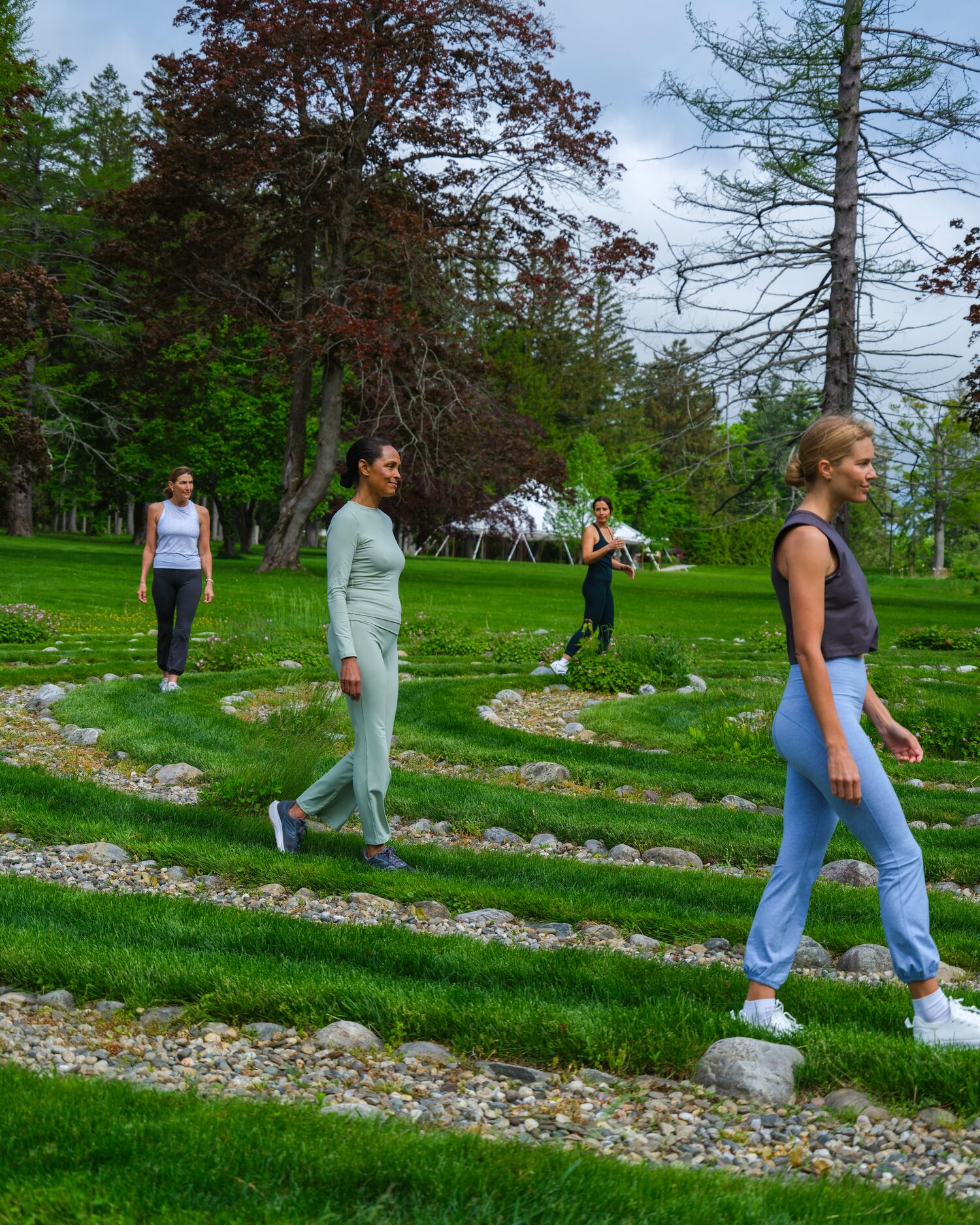 A group walking in the Labyrinth
